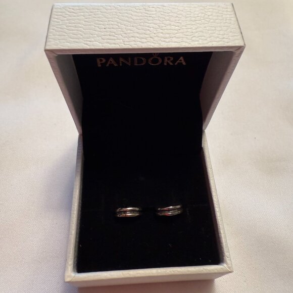 Pandora Sterling Silver Crooked Line Spacer Charm #790197 Authentic Retired - Picture 1 of 2